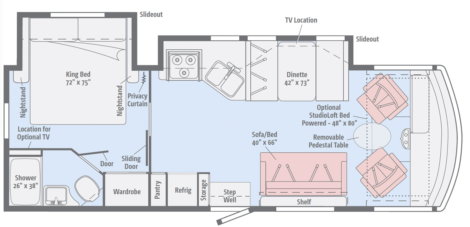 2018 Winnebago SUNSTAR 27PE floor plan 1