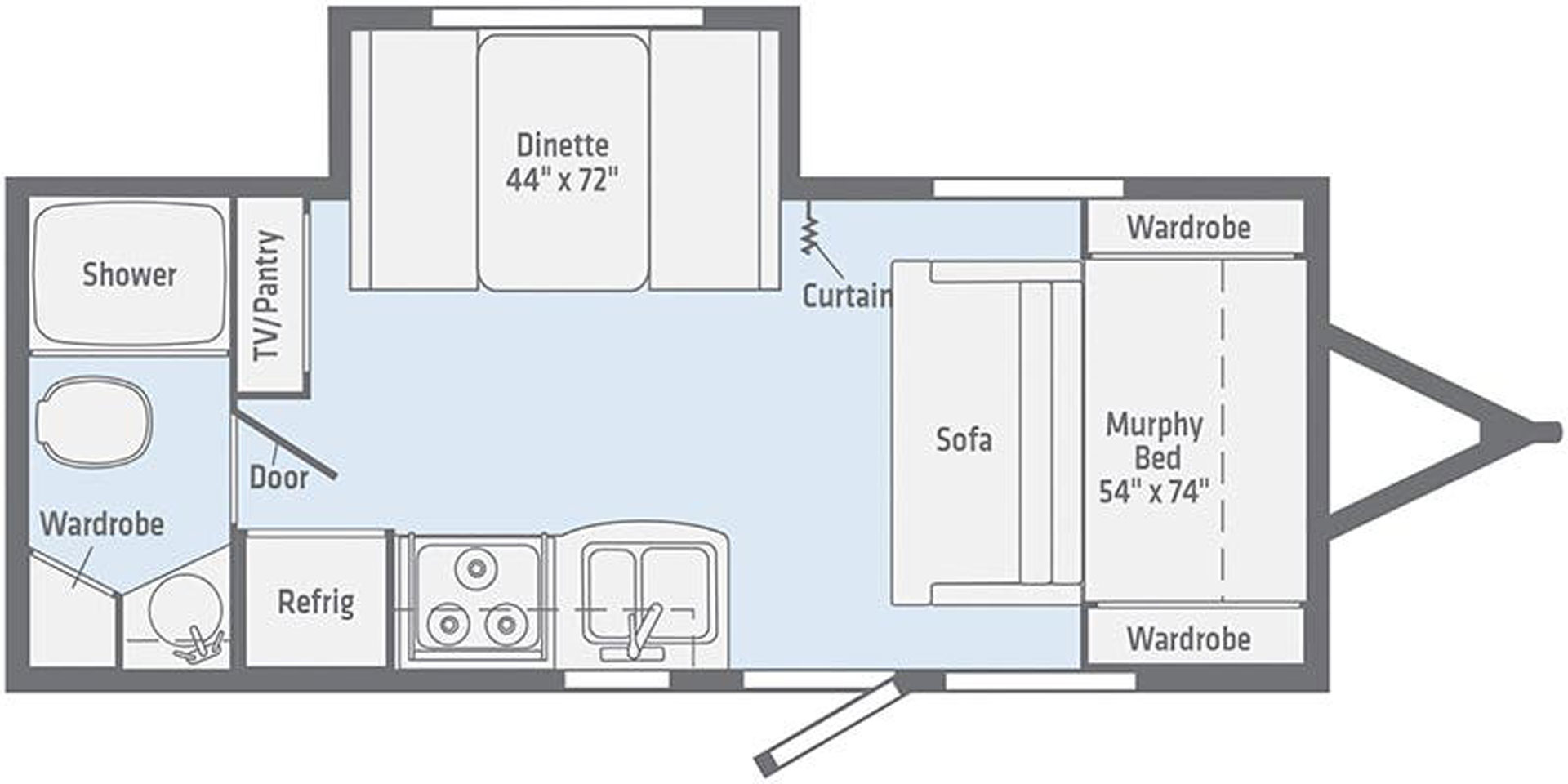 2019 Winnebago MicroMinnie 2108DS floorplan