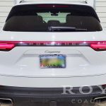 the back of a white car